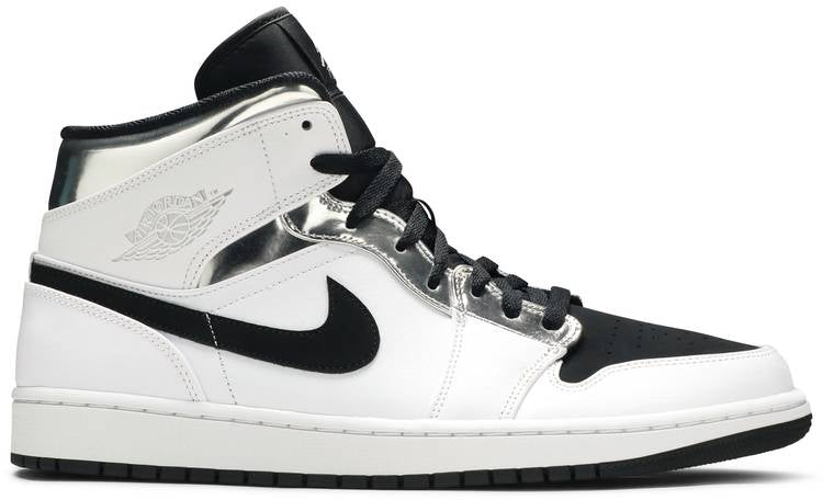 Air Jordan 1 Mid  White Silver  554724-121