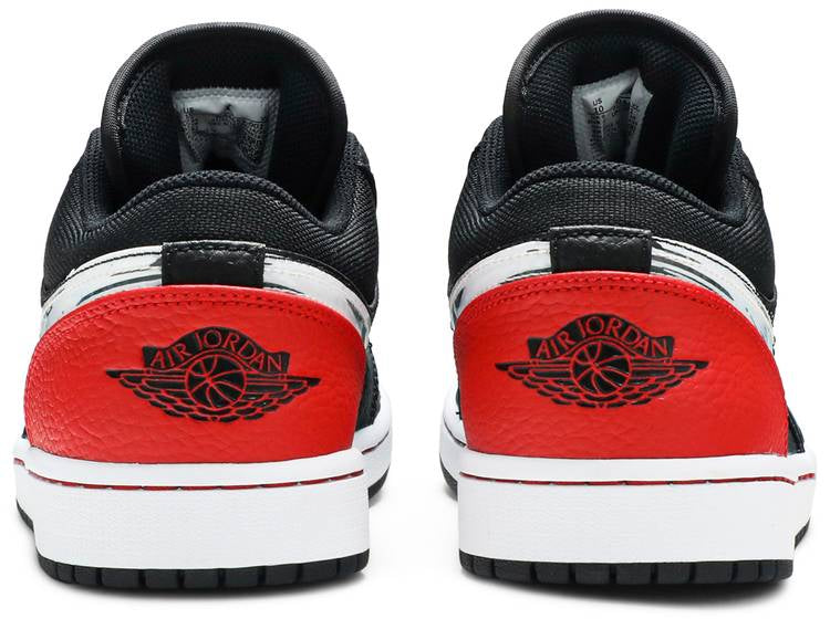 Air Jordan 1 Low  Brushstroke Swoosh   Black Red  DA4659-001