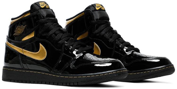 Air Jordan 1 Retro High OG  Black Gold Patent  555088-032