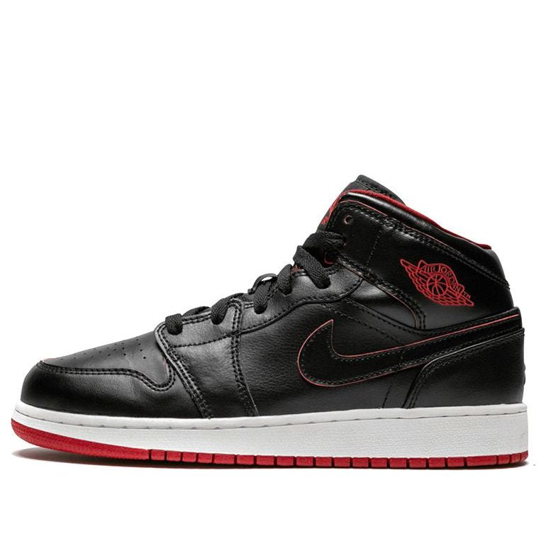 Air Jordan 1 Retro Mid GS  Black Gym Red  554725-028