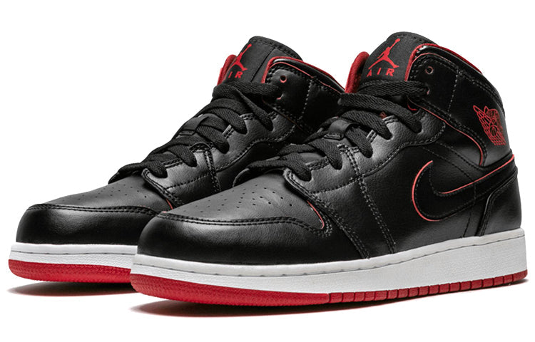 Air Jordan 1 Retro Mid GS  Black Gym Red  554725-028