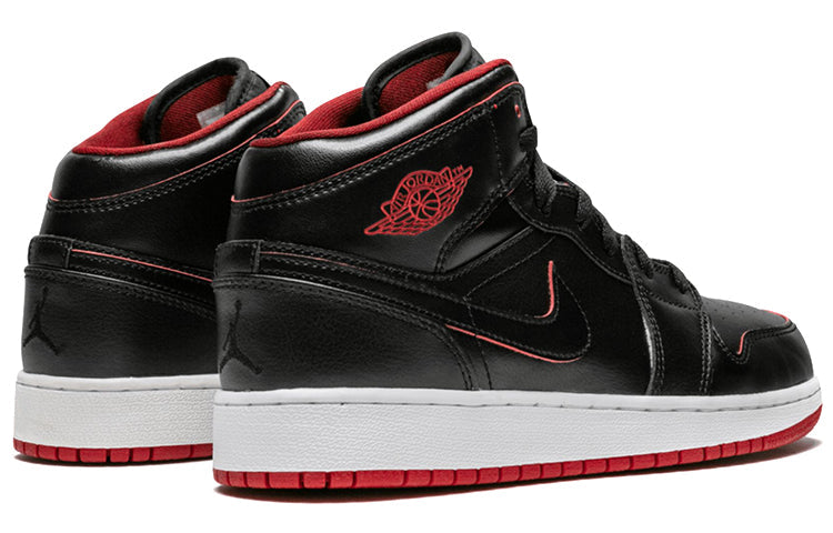 Air Jordan 1 Retro Mid GS  Black Gym Red  554725-028