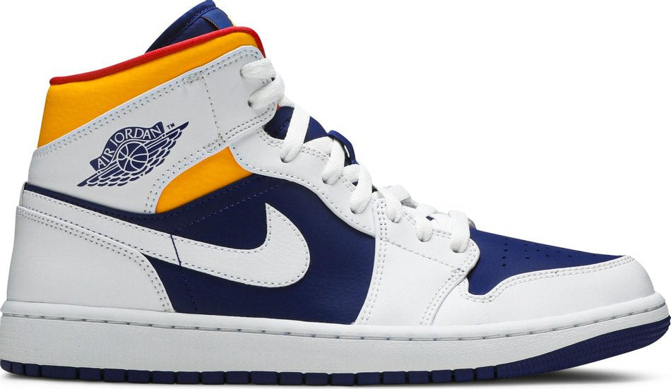 Air Jordan 1 Mid  White Deep Royal Blue  554724-131