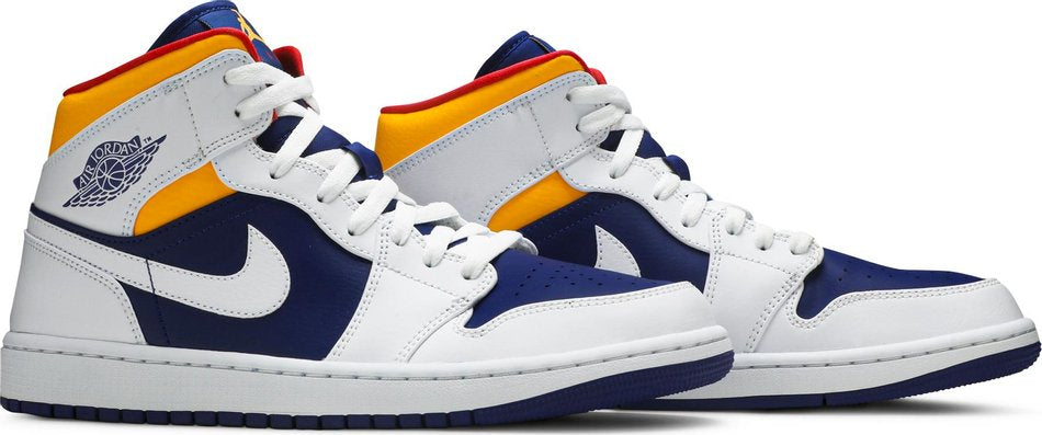 Air Jordan 1 Mid  White Deep Royal Blue  554724-131