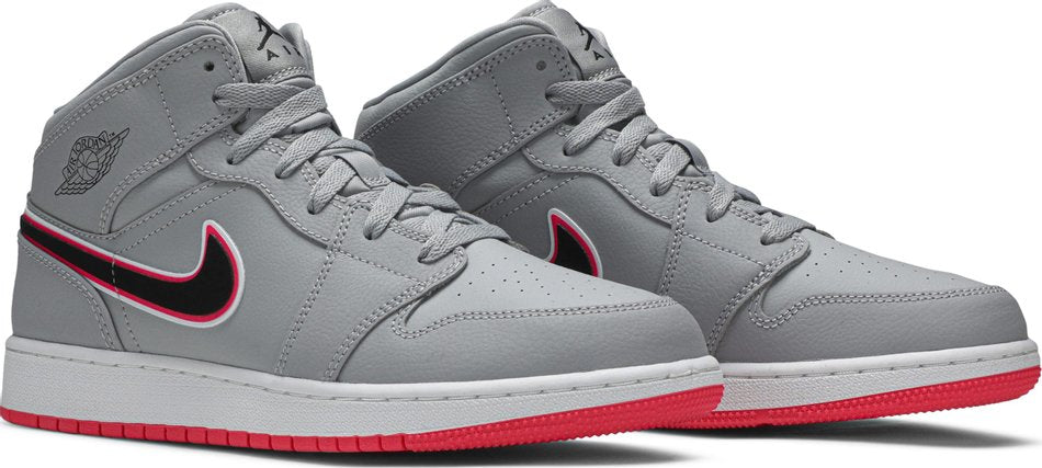 Air Jordan 1 Mid GS  Wolf Grey Pink  555112-060