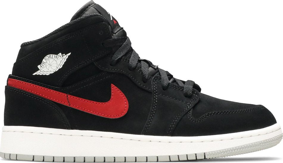 Air Jordan 1 Retro Mid GS  Black University Red  554725-065