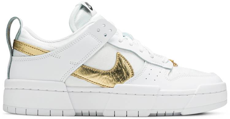 Wmns Dunk Low Disrupt  White Metallic Gold  DD9676-100