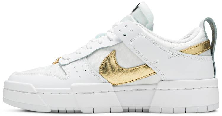 Wmns Dunk Low Disrupt  White Metallic Gold  DD9676-100