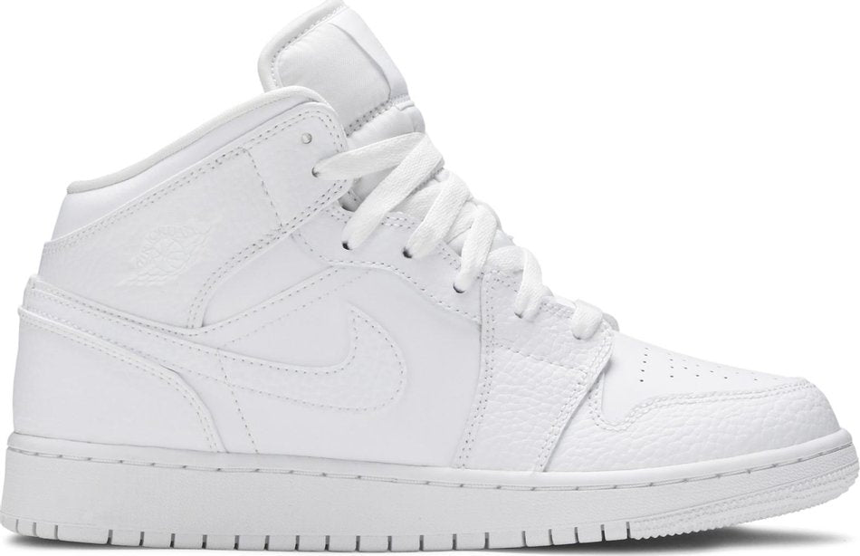 Air Jordan 1 Mid GS  Triple White  554725-130