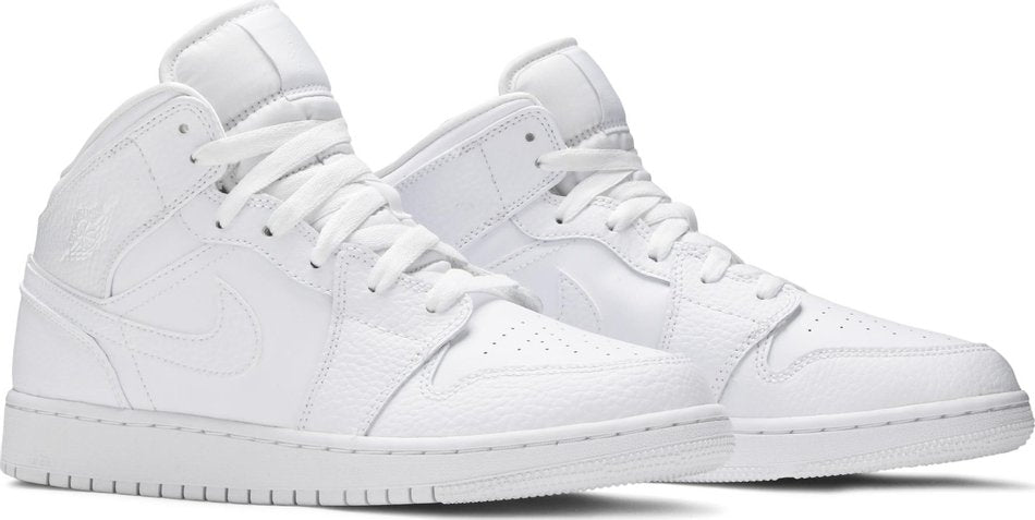 Air Jordan 1 Mid GS  Triple White  554725-130