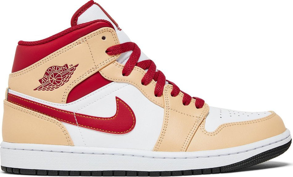 Air Jordan 1 Mid  Light Curry Cardinal Red  554724-201