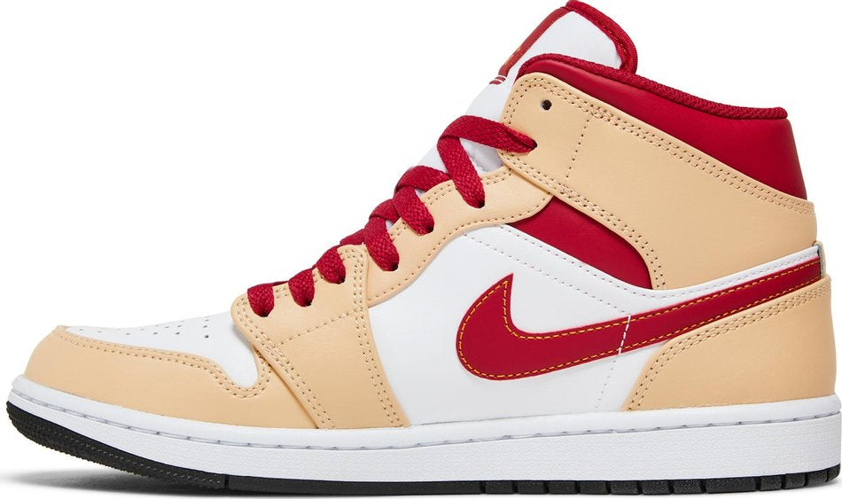 Air Jordan 1 Mid  Light Curry Cardinal Red  554724-201