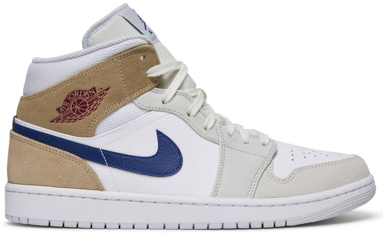 Air Jordan 1 Mid  White Khaki Blue Void  DO6726-100