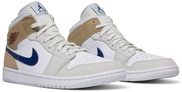 Air Jordan 1 Mid  White Khaki Blue Void  DO6726-100